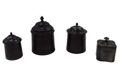 Lot 375 - Late 18th/early 19thC pewter cylindrical...