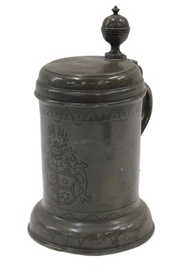Lot 382 - A 19thC revival Continental pewter lidded...