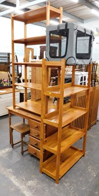 Lot 1502 - A group of furniture, comprising a pine desk,...