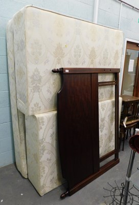 Lot 1513 - A double bed and mattress, with mahogany...
