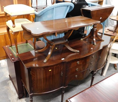Lot 1523 - A group of furniture, comprising a serpentine...