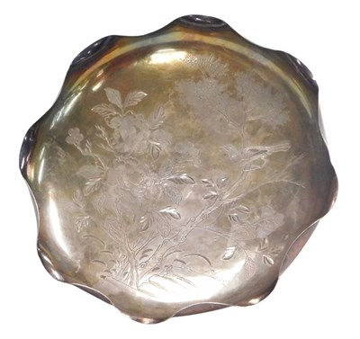 Lot 44 - A late 19thC Chinese silver cover, or...