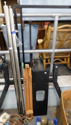 Lot 1585 - A heavy duty television stand, chrome and...