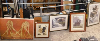 Lot 1586 - Pictures and prints, to include Labradors,...