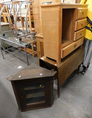 Lot 1548 - A group of furniture, to include an oak drop...