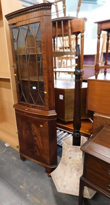 Lot 1553 - A mahogany corner unit, with astragal glazed...