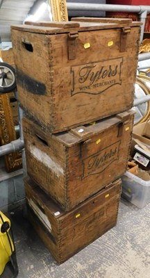 Lot 1594 - Three Tyler Wine Merchant wine crates.