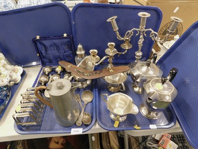 Lot 2169 - Plated ware, to include teapot, milk jug,...