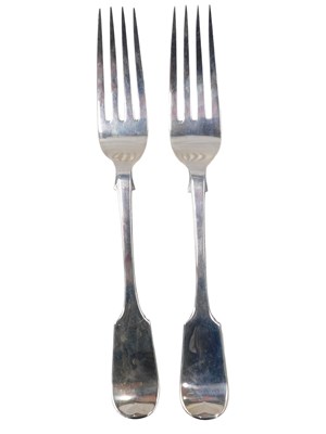 Lot 892 - A pair of silver George IV Fiddle pattern...