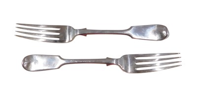 Lot 893 - Two George III silver Fiddle pattern dessert...