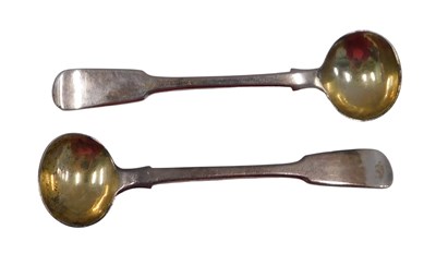 Lot 894 - A pair of silver George III Fiddle pattern...