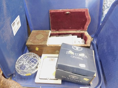 Lot 2224 - A boxed Bohemia cut lead crystal flower vase,...