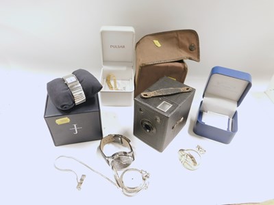Lot 2185 - A Polestar pocket watch, Kodak box Brownie...