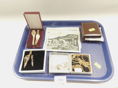 Lot 2188 - Assorted costume jewellery, gold plated...