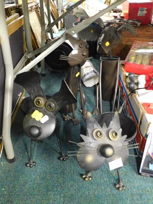 Lot 2233 - Welded metal garden ornaments/planters in the...