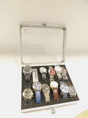 Lot 2208 - A group of gentleman's fashion watches, to...