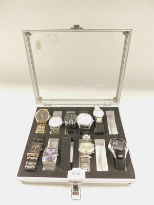 Lot 2210 - A watch display case,  and a quantity of...