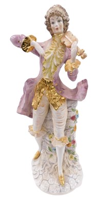 Lot 916 - A Capodimonte ceramic figure of a violin...