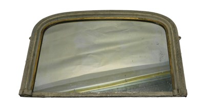 Lot 923 - A 19thC cream painted overmantel mirror, arch...