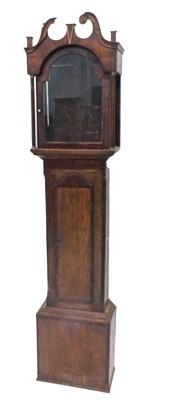 Lot 932 - A 19thC oak and mahogany crossbanded longcase...