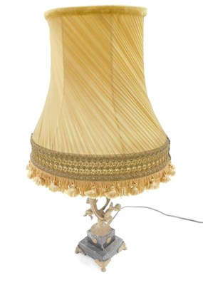 Lot 906a - A Continental gilt and marble table lamp,...
