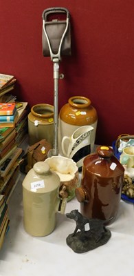 Lot 2259 - Earthernware hot water bottles, jars, together...