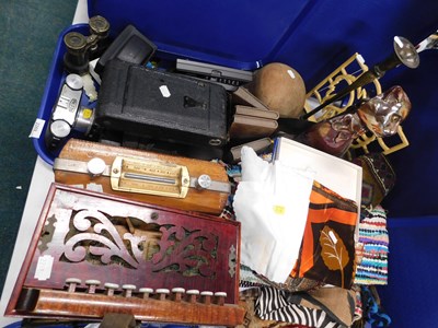 Lot 2269 - A 1950's wood cased portable radio, various...