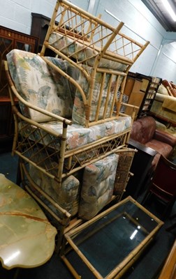 Lot 1717 - A bamboo conservatory suite, with a similar...