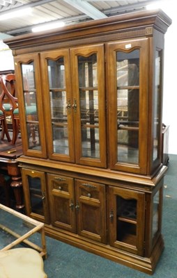Lot 1719 - A Continental walnut display cabinet, with...