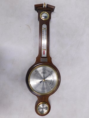 Lot 2289 - A wall barometer, with hydrometer, barometer,...