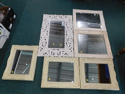 Lot 2304 - A quantity of wall mirrors, decorative white...