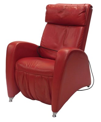 Lot 970 - A red leather electric massage chair.