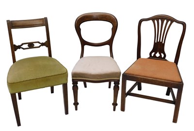 Lot 984 - A George III mahogany dining chair, with a...