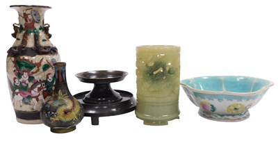 Lot 68 - A late 19thC Chinese Qing dynasty crackle...