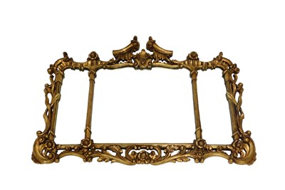 Lot 1071 - A landscape shaped gilt wall mirror, in...