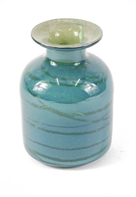 Lot 867a - A Mdina blue and yellow Maltese glass vase, 14....
