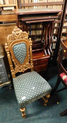 Lot 1713 - A gilt chair with a padded seat, a nest of...