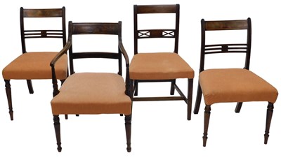 Lot 1041 - A harlequin set of four early 19thC mahogany...