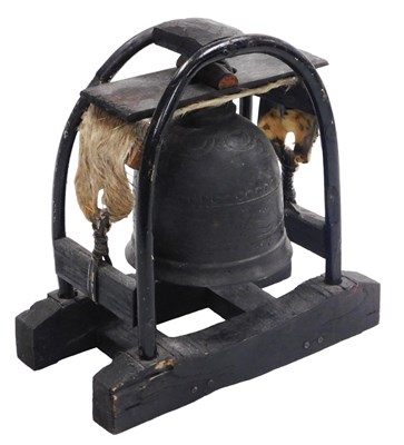 Lot 73 - A Tibetan or Burmese bronze temple bell, with...