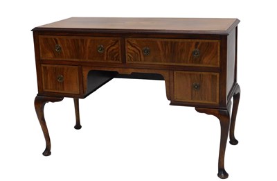 Lot 1007 - A walnut and satinwood crossbanded dressing...