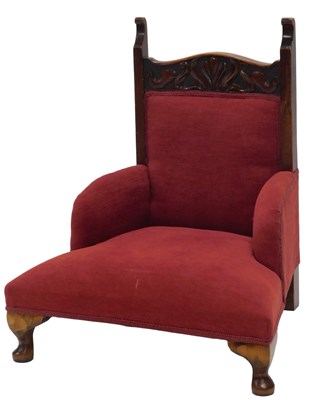 Lot 1009 - An Edwardian walnut child's or dog chair, the...