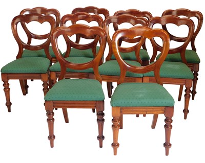 Lot 1017 - A set of ten Victorian mahogany balloon back...