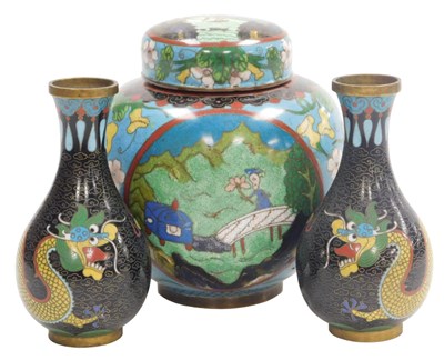Lot 33 - A late 19th/early 20thC Chinese cloisonne...