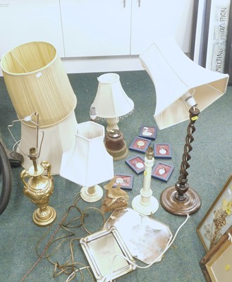 Lot 2226a - Various table lamps, boxed pocket watches, etc.