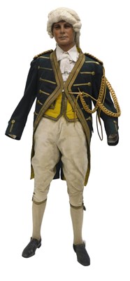 Lot 942 - Mannequin wearing a Footmans uniform, Green...