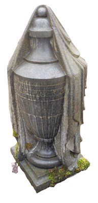 Lot 1078 - A 19thC granite funerary urn, modelled as an...