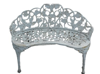 Lot 1079 - A cast iron kidney shaped garden bench,...