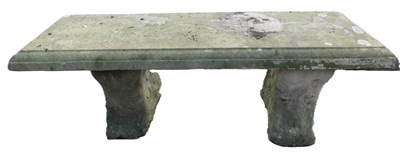 Lot 1084 - A composition rectangular garden seat, on...