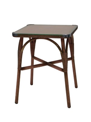 Lot 1093 - A pink and gilt painted Lloyd Loom style table,...