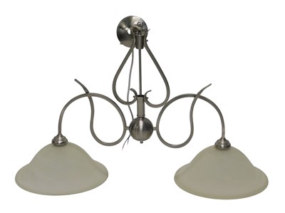 Lot 955 - A polished silver coloured metal ceiling light,...